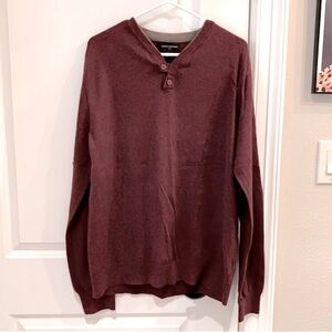 Banana Republic Men’s Burgundy Cotton Fine Knit Sweater Size Large
